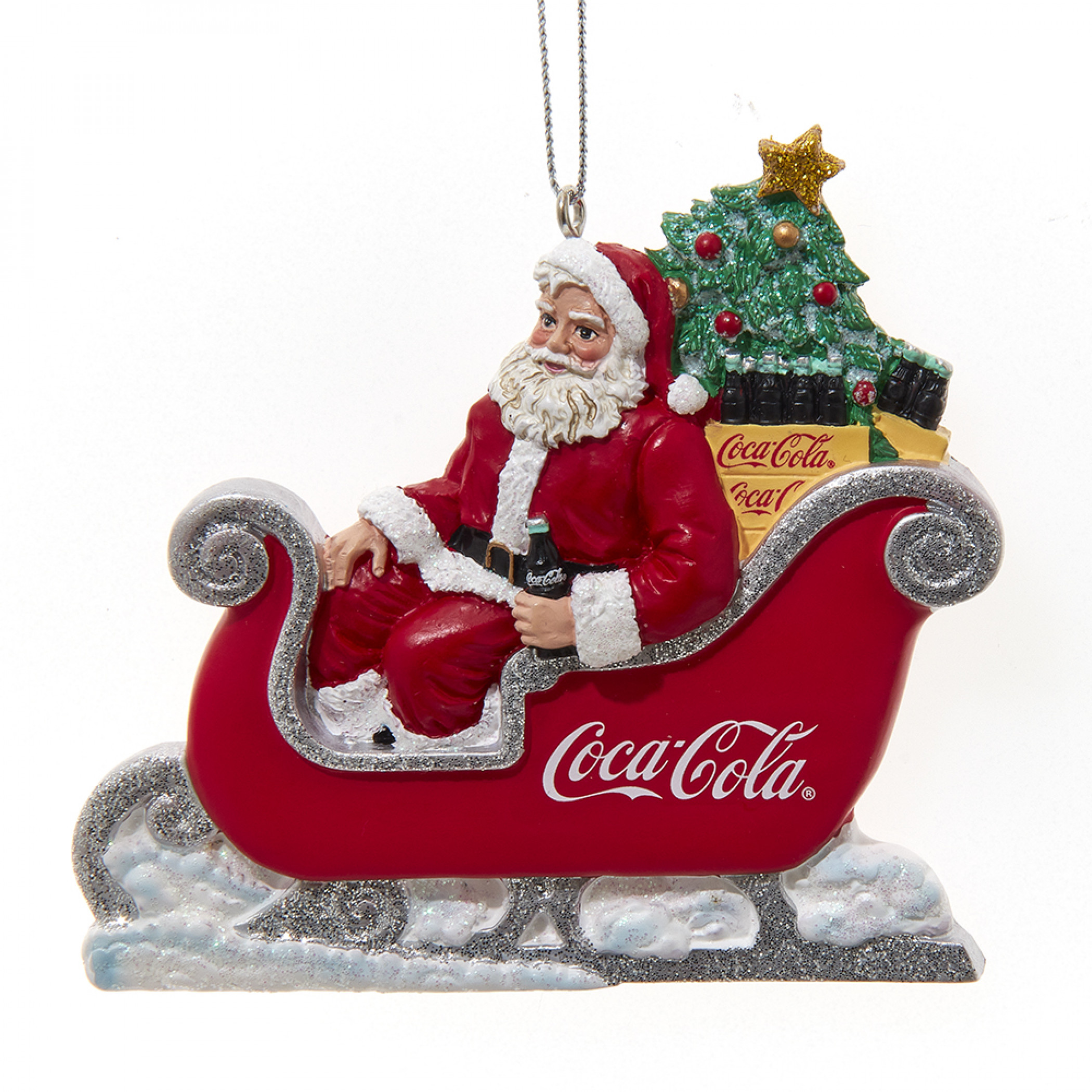 Coca-Cola Santa In Sleigh Christmas Ornament